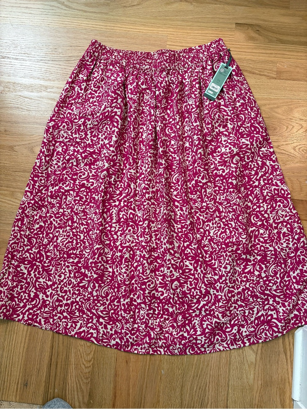 NWT Terra & Sky Women’s Pink Printed Elastic-Waist Skirt Sz 14